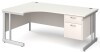 Gentoo Corner Desk with 2 Drawer Pedestal and Double Upright Leg 1800 x 1200mm - White