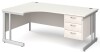 Gentoo Corner Desk with 3 Drawer Pedestal and Double Upright Leg 1800 x 1200mm - White