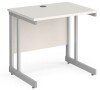 Gentoo Rectangular Desk with Twin Cantilever Legs - 800mm x 600mm - White