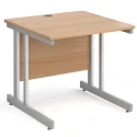 Gentoo Rectangular Desk with Twin Cantilever Legs - 800mm x 800mm