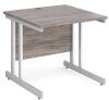 Gentoo Rectangular Desk with Twin Cantilever Legs - 800mm x 800mm - Grey Oak