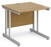 Gentoo Rectangular Desk with Twin Cantilever Legs - 800mm x 800mm - Oak
