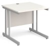 Gentoo Rectangular Desk with Twin Cantilever Legs - 800mm x 800mm - White