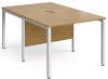 Gentoo Back to Back Desk with H-frame Leg 1000 x 1600mm - Oak