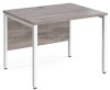 Gentoo Single Desk with H-frame Leg 1000 x 800mm - Grey Oak