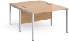 Gentoo Back to Back Desk with H-frame Leg 1200 x 1600mm - Beech