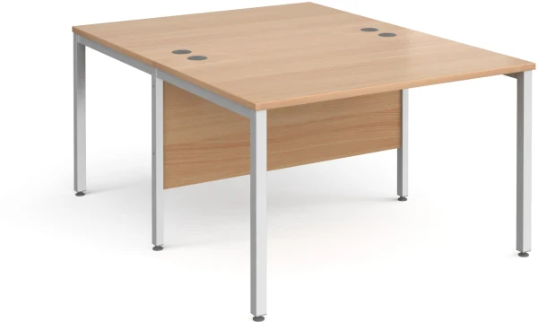 Gentoo Back to Back Desk with H-frame Leg 1200 x 1600mm - Beech