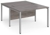 Gentoo Back to Back Desk with H-frame Leg 1200 x 1600mm - Grey Oak