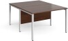 Gentoo Back to Back Desk with H-frame Leg 1200 x 1600mm - Walnut