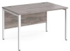Gentoo Single Desk with H-frame Leg 1200 x 800mm - Grey Oak