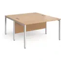 Gentoo Back to Back Desk with H-frame Leg 1400 x 1600mm