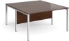 Gentoo Back to Back Desk with H-frame Leg 1400 x 1600mm - Walnut