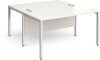 Gentoo Back to Back Desk with H-frame Leg 1400 x 1600mm - White