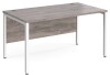 Gentoo Single Desk with H-frame Leg 1400 x 800mm - Grey Oak