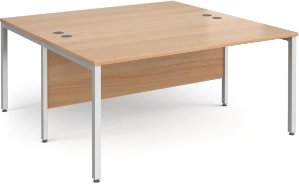 Gentoo Back to Back Desk with H-frame Leg 1600 x 1600mm - Beech