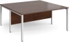 Gentoo Back to Back Desk with H-frame Leg 1600 x 1600mm - Walnut