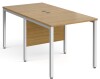 Gentoo Back to Back Desk with H-frame Leg 800 x 1600mm - Oak
