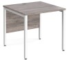 Gentoo Single Desk with H-frame Leg 800 x 800mm - Grey Oak