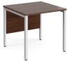 Gentoo Single Desk with H-frame Leg 800 x 800mm - Walnut