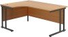 TC Twin Leg Corner Desk 1600 x 1200mm - Nova Oak