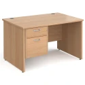 Gentoo Rectangular Desk with Panel End Legs and 2 Drawer Fixed Pedestal - 1200mm x 800mm