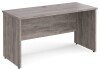 Gentoo Rectangular Desk with Panel End Legs - 1400mm x 600mm - Grey Oak