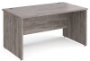 Gentoo Rectangular Desk with Panel End Legs - 1400mm x 800mm - Grey Oak