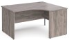 Gentoo Corner Desk with Panel End Leg 1400 x 1200mm - Grey Oak