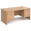 Gentoo Rectangular Desk with Panel End Legs, 2 and 3 Drawer Fixed Pedestals - 1600mm x 800mm