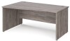 Gentoo Wave Desk with Panel End Leg 1600 x 990mm - Grey Oak