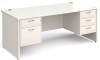 Gentoo Rectangular Desk with Panel End Legs, 2 and 3 Drawer Fixed Pedestals - 1800mm x 800mm - White
