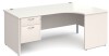 Gentoo Corner Desk with 2 Drawer Pedestal and Panel End Leg 1800 x 1200mm - White