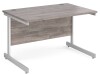 Gentoo Rectangular Desk with Single Cantilever Legs - 1200 x 800mm - Grey Oak
