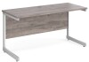 Gentoo Rectangular Desk with Single Cantilever Legs - 1400mm x 600mm - Grey Oak