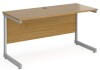 Gentoo Rectangular Desk with Single Cantilever Legs - 1400mm x 600mm - Oak