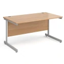 Gentoo Rectangular Desk with Single Cantilever Legs - 1400 x 800mm