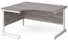 Gentoo Corner Desk with Single Upright Leg 1400 x 1200mm - Grey Oak