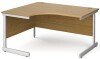 Gentoo Corner Desk with Single Upright Leg 1400 x 1200mm - Oak