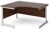 Gentoo Corner Desk with Single Upright Leg 1400 x 1200mm - Walnut