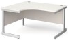 Gentoo Corner Desk with Single Upright Leg 1400 x 1200mm - White
