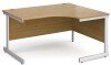 Gentoo Corner Desk with Single Upright Leg 1400 x 1200mm - Oak