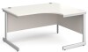 Gentoo Corner Desk with Single Upright Leg 1400 x 1200mm - White