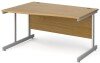 Gentoo Wave Desk with Single Upright Leg 1400 x 990mm - Oak