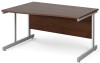 Gentoo Wave Desk with Single Upright Leg 1400 x 990mm - Walnut