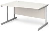 Gentoo Wave Desk with Single Upright Leg 1400 x 990mm - White