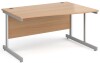Gentoo Wave Desk with Single Upright Leg 1400 x 990mm - Beech