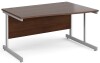 Gentoo Wave Desk with Single Upright Leg 1400 x 990mm - Walnut