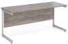 Gentoo Rectangular Desk with Single Cantilever Legs - 1600mm x 600mm - Grey Oak