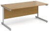 Gentoo Rectangular Desk with Single Cantilever Legs - 1600 x 800mm - Oak