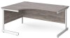 Gentoo Corner Desk with Single Upright Leg 1600 x 1200mm - Grey Oak